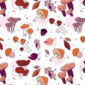 mushrooms violet pattern