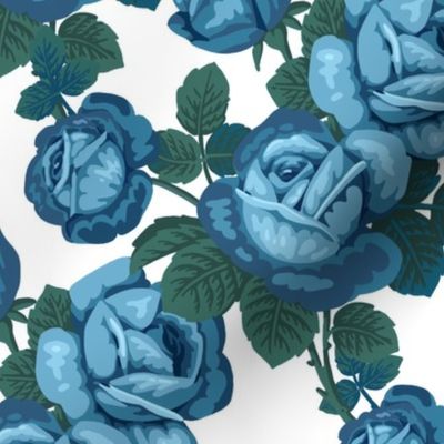 Vintage roses in blue