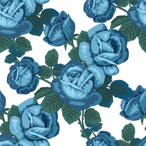 Vintage roses in blue