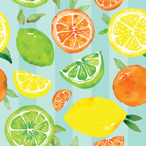 Watercolor Citrus Pattern