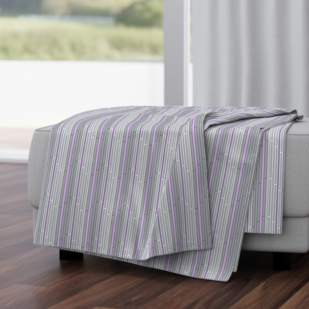 Gray and Purple Striped Lattice with White Stripes