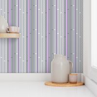 Gray and Purple Striped Lattice with White Stripes