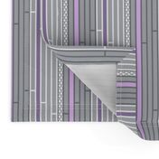 Gray and Purple Striped Lattice with White Stripes