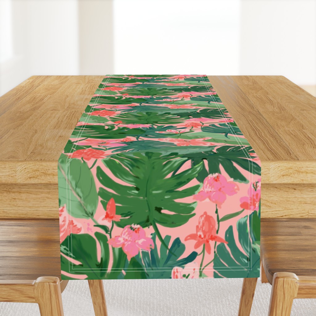 tropical floral - coral & pink