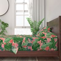 tropical floral - coral & pink