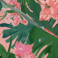 tropical floral - coral & pink