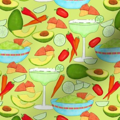 Margaritas and Guacamole Green Med