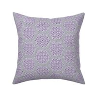 Flower Lace Hexagons, Gray, Purple