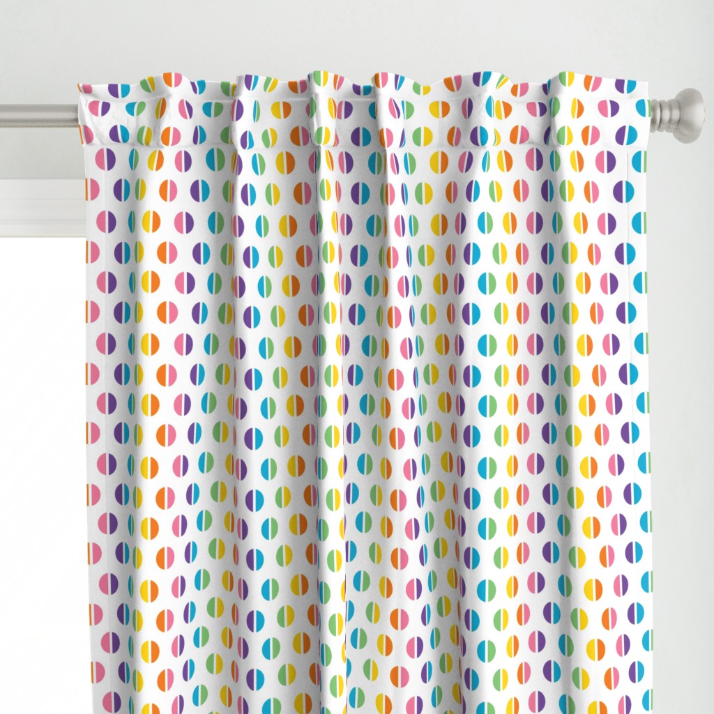 1960s Rainbow Split Polka Dots