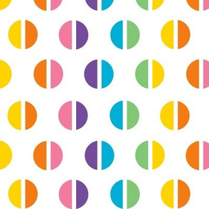 1960s Rainbow Split Polka Dots