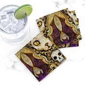 Spooky sphynx cat halloween damask