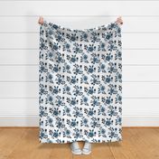 Watercolor Floral Pattern No. 6 - Navy Blue Roses 150 dpi 2