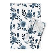 Watercolor Floral Pattern No. 6 - Navy Blue Roses 150 dpi 2