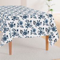 Watercolor Floral Pattern No. 6 - Navy Blue Roses 150 dpi 2