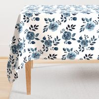 Watercolor Floral Pattern No. 6 - Navy Blue Roses 150 dpi 2