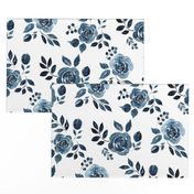 Watercolor Floral Pattern No. 6 - Navy Blue Roses 150 dpi 2