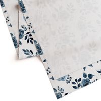 Watercolor Floral Pattern No. 6 - Navy Blue Roses 150 dpi 2