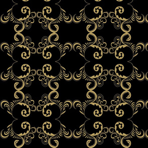 Black and gold swirl