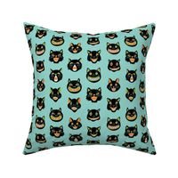 halloween cat mask // cats, cat, spooky, scary, halloween fabric, black cat fabric - colors