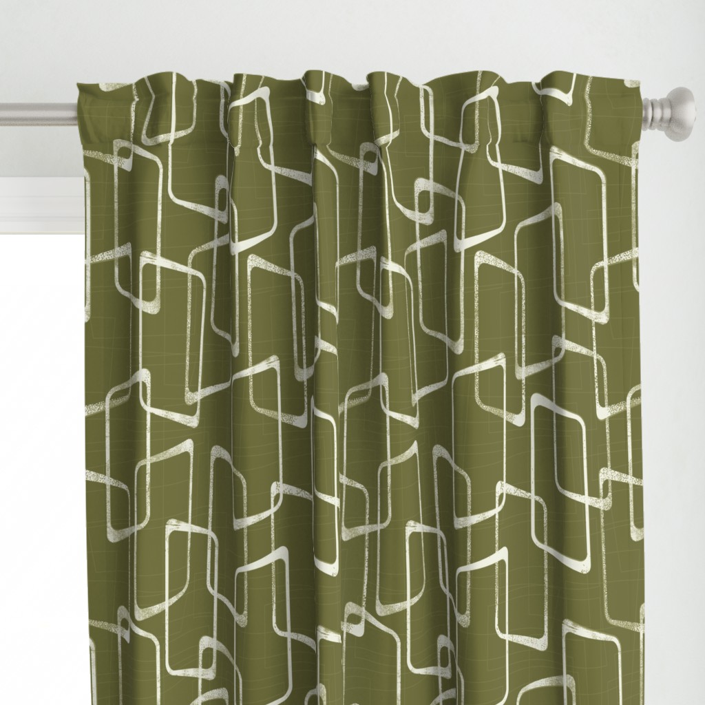 Retro Rounded Rectangles in Avocado Green