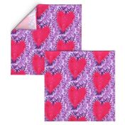 60's groovy tie-dye hearts  (large scale)