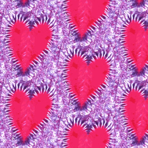 60's groovy tie-dye hearts  (large scale)