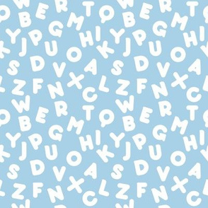 Funny letters seamless pattern blue alphabet kids design