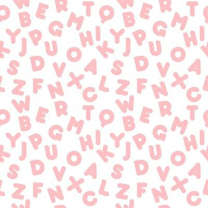 Funny letters seamless pattern pink alphabet kids design