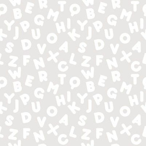 Funny letters seamless pattern grey alphabet kids design