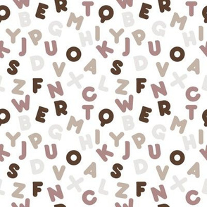 Funny letters seamless pattern beige alphabet kids design