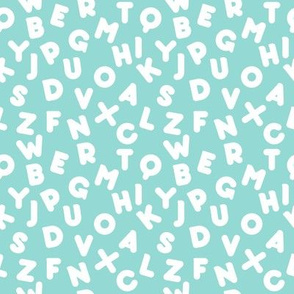 Funny letters seamless pattern mint alphabet kids design