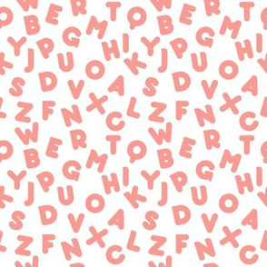 Funny letters seamless pattern coral alphabet kids design