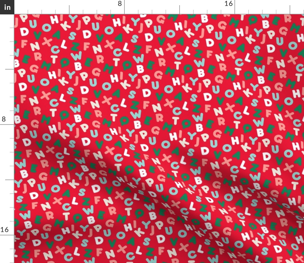 Funny letters seamless pattern red alphabet kids design