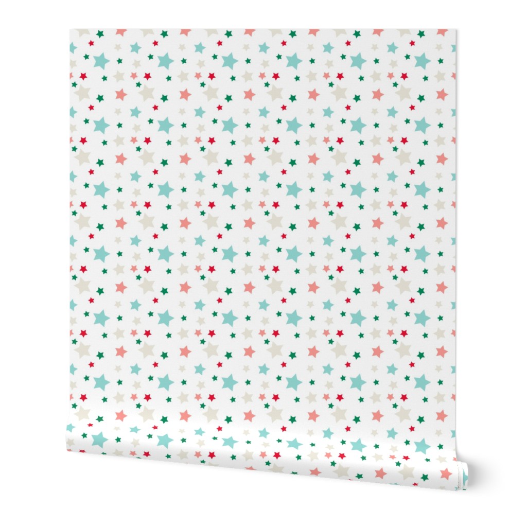 little colorful stars seamless pattern