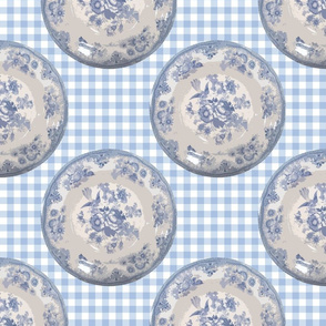 Let's Lunch in the Meadow blueberry gingham