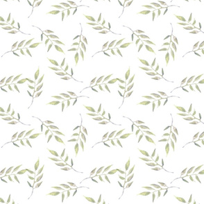Light Gray/Green Leaves pattern