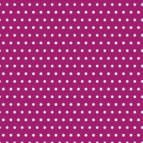 White Polka Dots on Raspberry Purple - Coordinates with Josie Meadow Floral