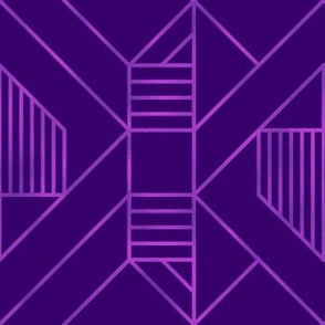 Metallic Foil  in Purple Geometric