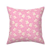 Little Laughing Baby Elephants - monochrome sage soft pink and cream