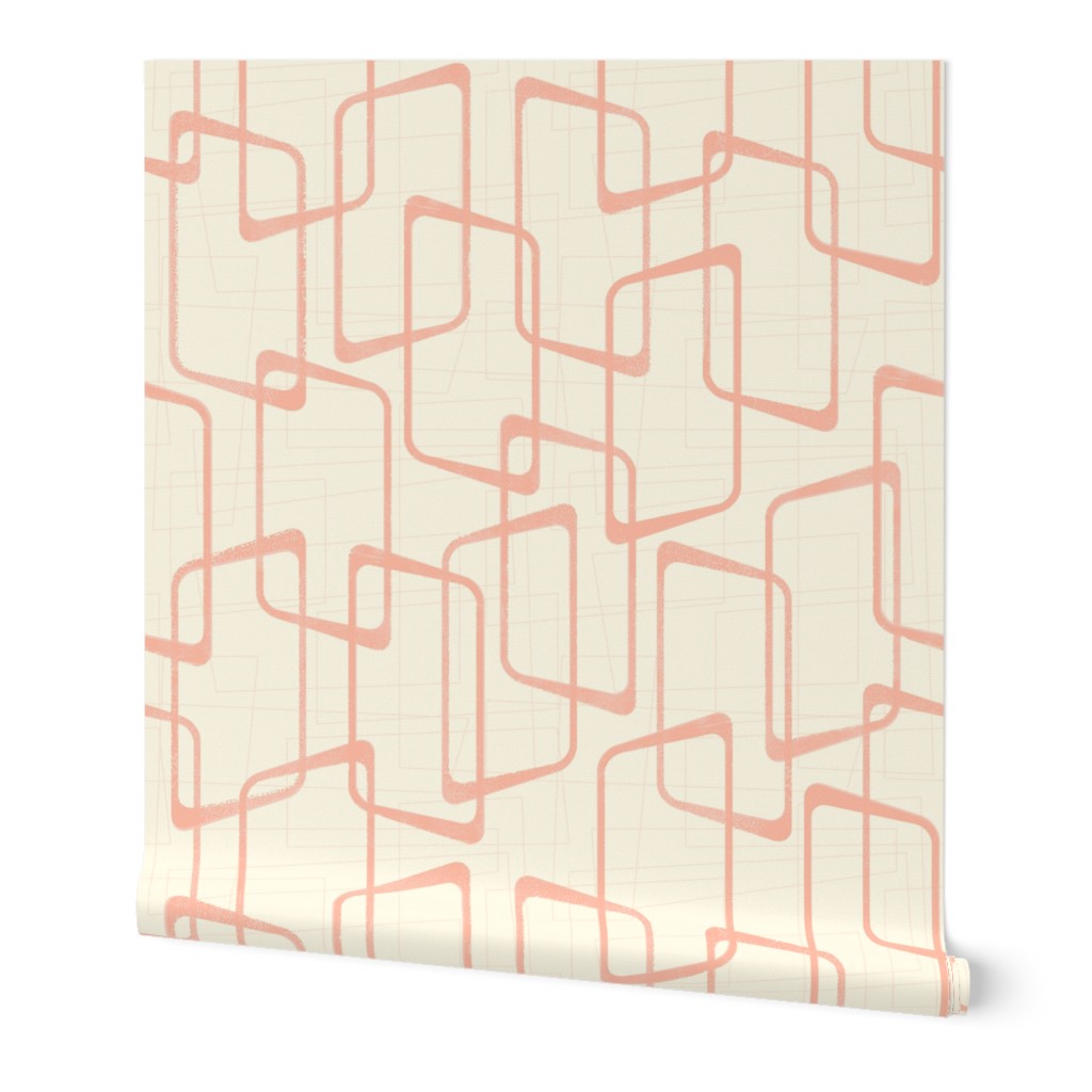 Reverse Blush + Cream Retro Rounded Rectangles