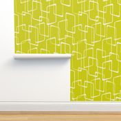 Retro Geometric Shapes Pattern in Lime Green