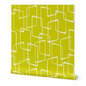Retro Geometric Shapes Pattern in Lime Green