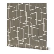 Dark Warm Gray Retro Geometric Pattern