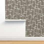 Dark Warm Gray Retro Geometric Pattern