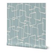 Retro Rounded Rectangles in Soft Dusty Blue