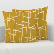 Old Gold and Cream Retro Geometric Shapes Pattern