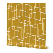 Old Gold and Cream Retro Geometric Shapes Pattern