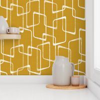 Old Gold and Cream Retro Geometric Shapes Pattern