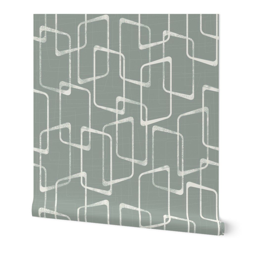 Gray Green Mid Century Modern Pattern