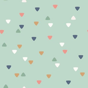 Cute Bohemian Friends - geometric triangles - mint